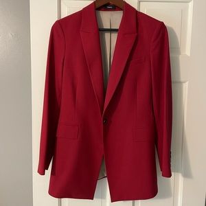 Theory Good Wool Etiennette Blazer in Crimson Red Size 8